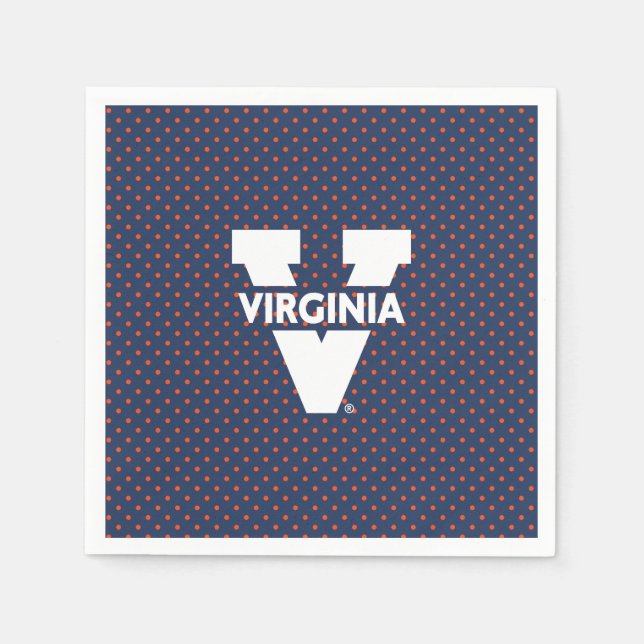 Serviette En Papier Virginia Cavaliers Points de Polka (Devant)