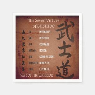 SERVIETTE EN PAPIER VIRTUES DE BUSHIDO