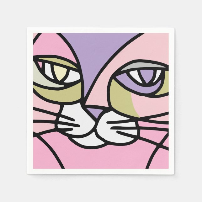 Serviette En Papier Visage de chat (Devant)