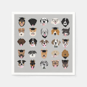 Serviette En Papier Visage de chien de fin d'études