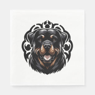 Serviette En Papier Visage de chien Rottweiler