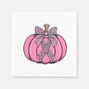 Serviette En Papier Visage de citrouille ruban rose Halloween cancer d