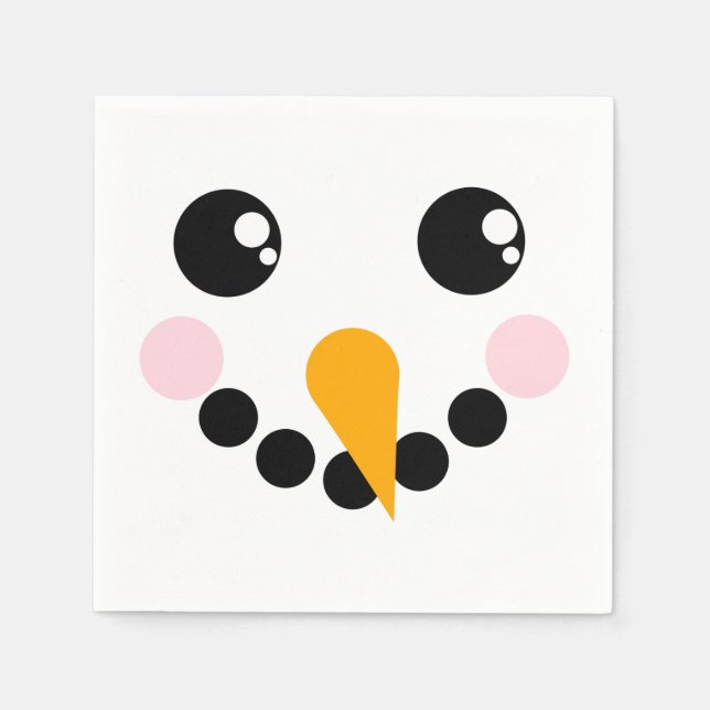 Serviette En Papier Visage de neige (Devant)