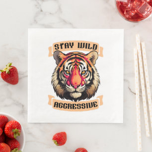 SERVIETTE EN PAPIER VISAGE DE TIGRE