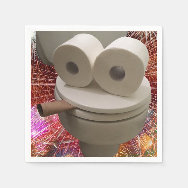 Serviette En Papier Visage de Toilette Souriant (Devant)