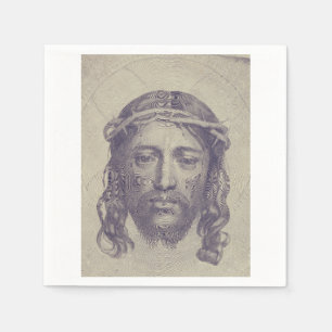 Serviette En Papier Visage du Christ sur le Voile de Saint-Veronica