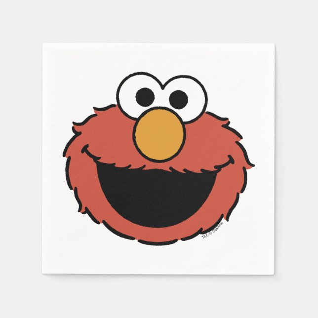 Serviette En Papier Visage souriant d'Elmo (Devant)