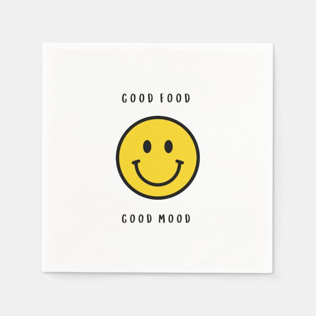 Serviette En Papier Visage souriant, visage emoji  (Devant)