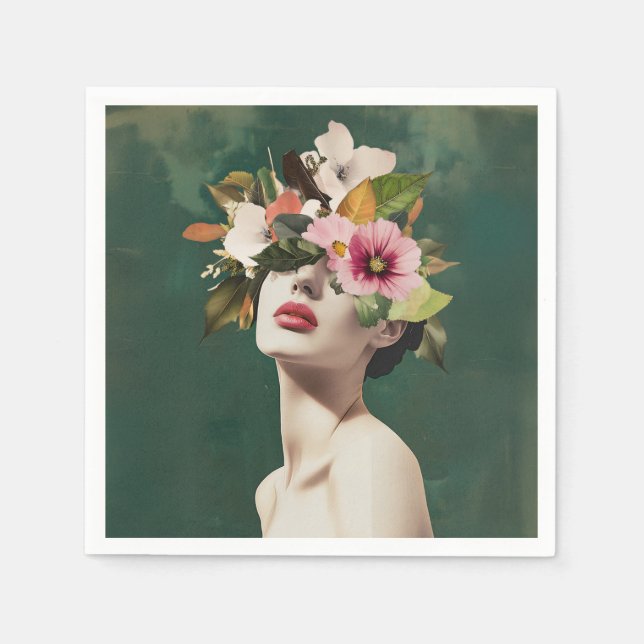 Serviette En Papier Visions florales (Devant)