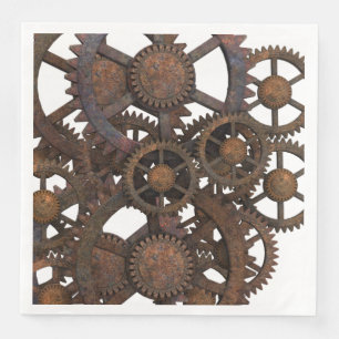 Serviette En Papier Vitesses rouillées en métal de Steampunk