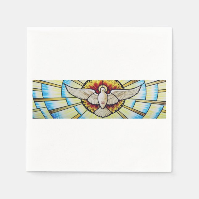 Serviette En Papier vitrail de la colombe du Saint-Esprit (Devant)