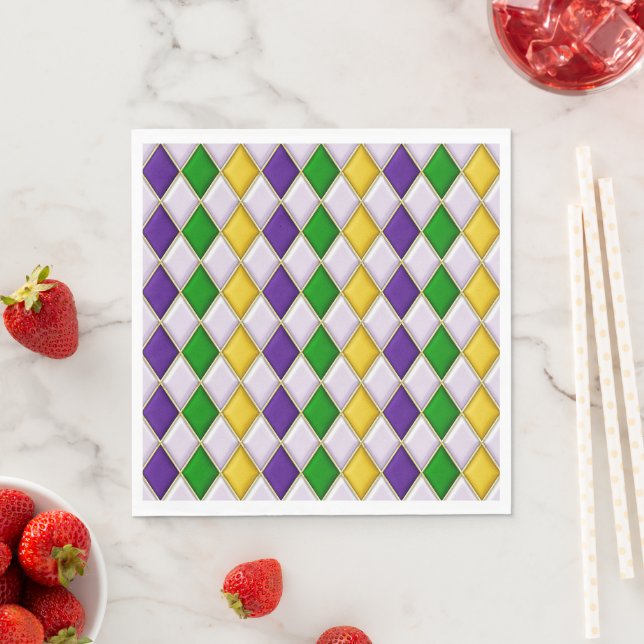 Serviette En Papier Vitrail Harlequin (En situation)