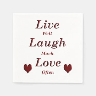 Serviette En Papier Vivent l'amour de rire