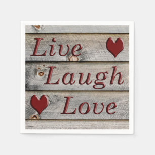 Serviette En Papier Vivent l'amour de rire du côté d'une grange