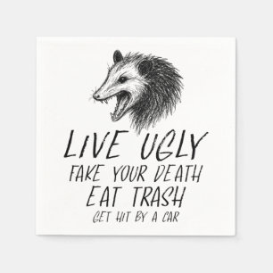 Serviette En Papier Vivez Vilain Fake Votre Mort Manger Trash Drôle Op