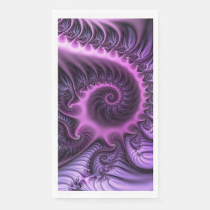 Serviette En Papier Vivid Cool Abstrait rose violet Fractal Art Spiral