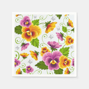 Serviette En Papier Vivid fleurs de pansement