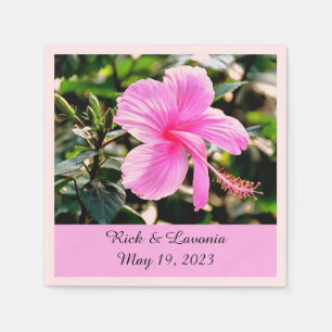 Serviette En Papier Vivid Hibiscus rose Tropical Serviettes personnali