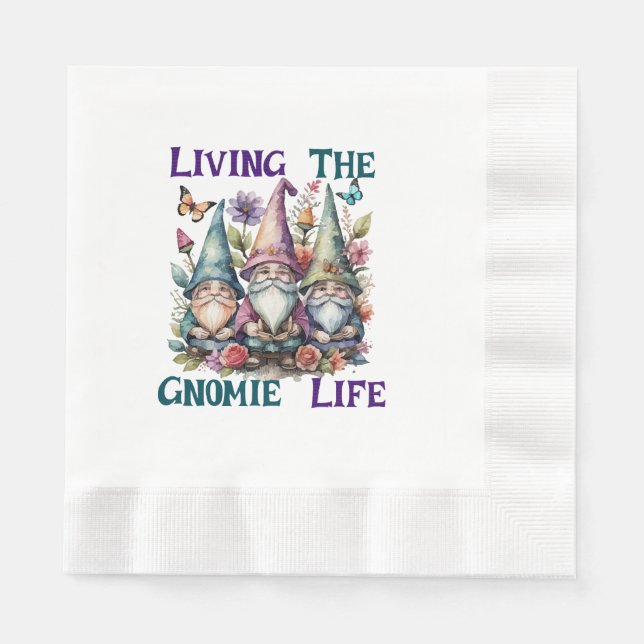 Serviette En Papier Vivre la vie de gnome (Devant)