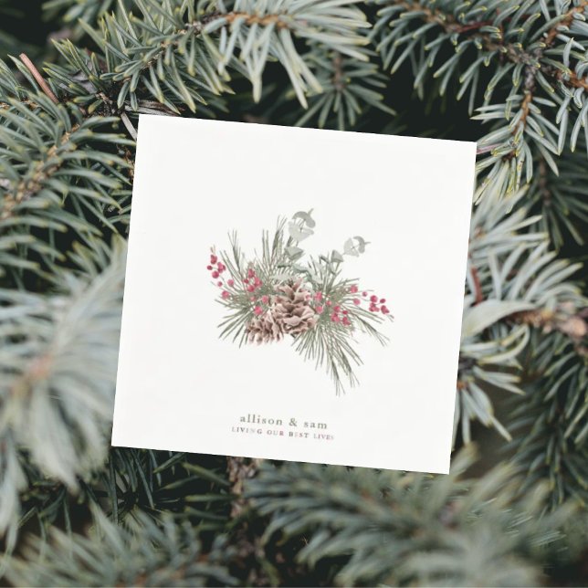 Serviette En Papier Vivre nos meilleures vies Pine Cone & Pine Personn (Créateur téléchargé)