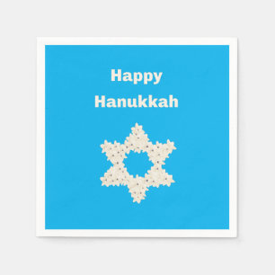 Serviette En Papier Vœu de Hanukkah avec des fleurs
