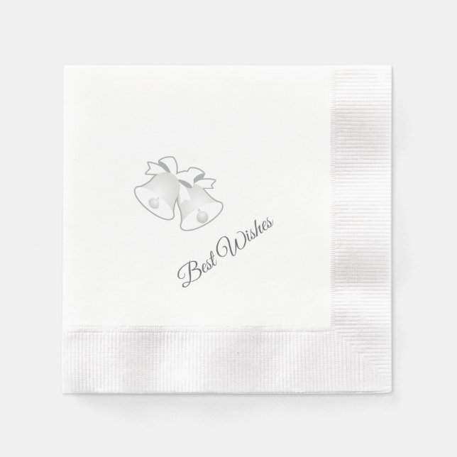 Serviette En Papier Vœux de cloches de mariage  (Devant)