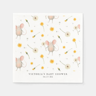 Serviette En Papier Voeux de Dandelion   Baby shower d'aquarelle de pr