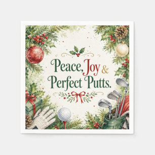 Serviette En Papier Vœux de Noël de golf Typographie Conception aquare