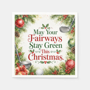 Serviette En Papier Vœux de Noël de golf Typographie Conception aquare