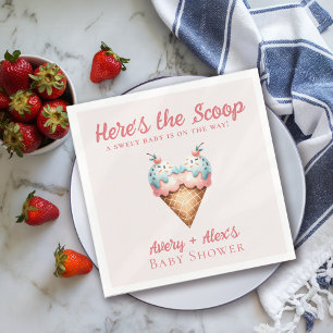 Serviette En Papier Voici le Baby shower de crème glacée Scoop