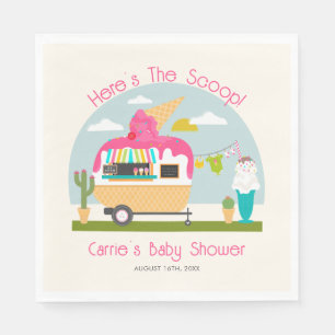 Serviette En Papier Voici le Baby shower de la fille de la crème glacé