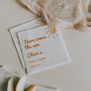 Serviette En Papier Voici Le Baby shower Dessiné À La Main Du Fils