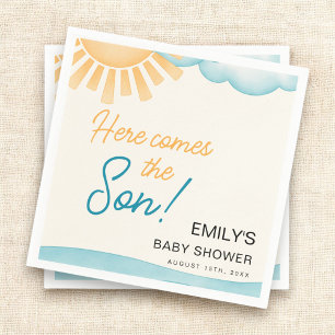 Serviette En Papier Voici le Baby shower du fils