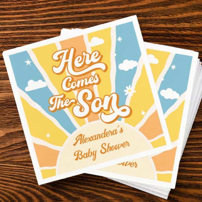 Serviette En Papier Voici le Baby shower du Fils (Créateur téléchargé)