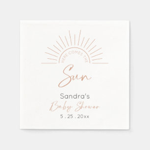 Serviette En Papier Voici Le Baby shower Moderne Sun Boho