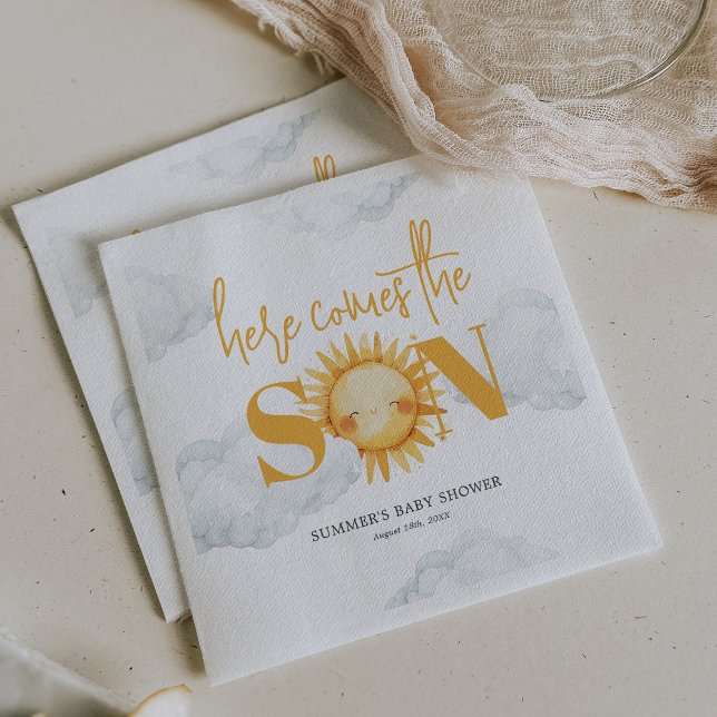 Serviette En Papier Voici Le Baby shower Son Sunshine (Créateur téléchargé)
