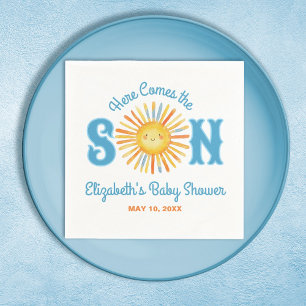Serviette En Papier Voici le Baby shower Son Sunshine