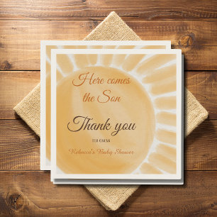 Serviette En Papier Voici le Baby shower Son Sunshine Yellow Ray