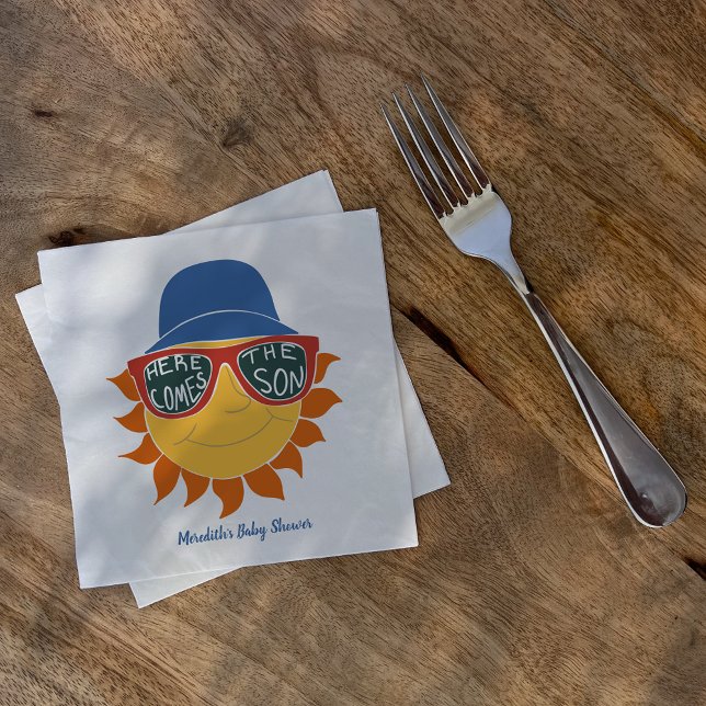 Serviette En Papier Voici le Fils Baby Boy Shower (Créateur téléchargé)