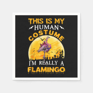 Serviette En Papier Voici Mon Costume Humain Vraiment Flamant rose Hal