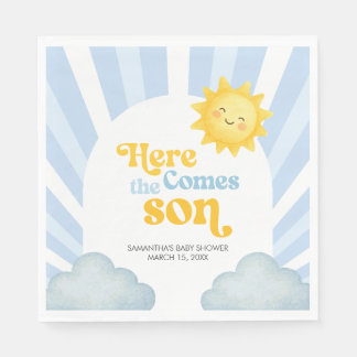 Serviette En Papier Voici venir le fils Baby Shower