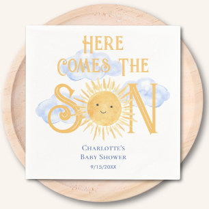Serviette En Papier Voici venir le fils Baby Shower Sunshine