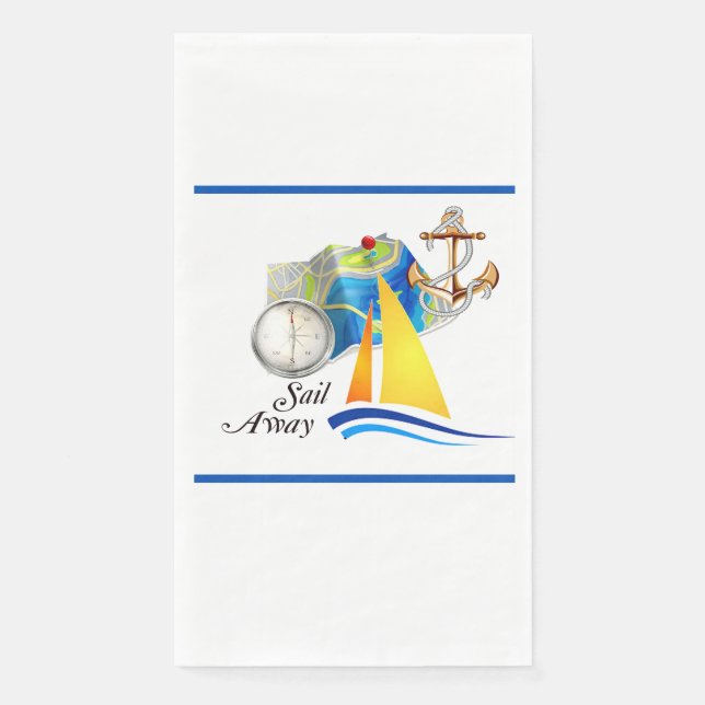 Serviette En Papier Voile nautique   (Devant)