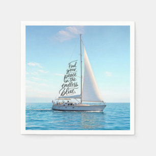 Serviette En Papier Voilier avec une citation inspirante