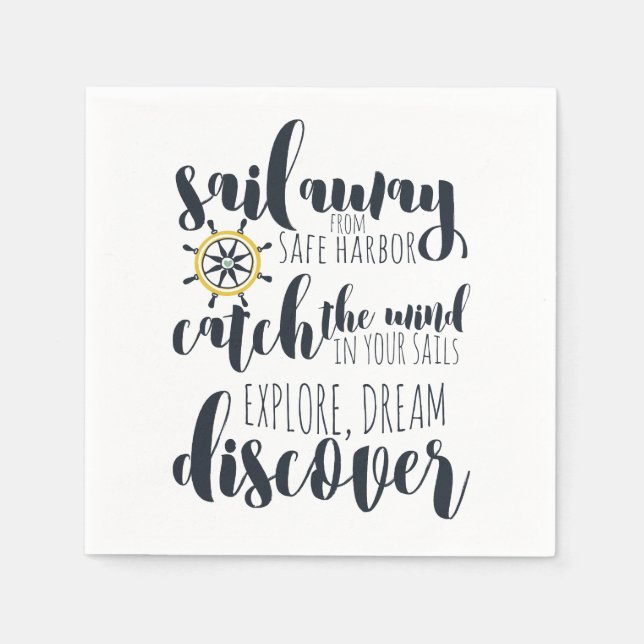 Serviette En Papier Voilier loin de port sûr | nautique (Devant)