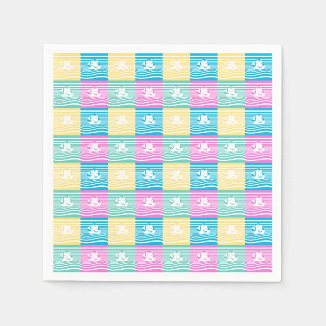 Serviette En Papier Voilier motif (Devant)