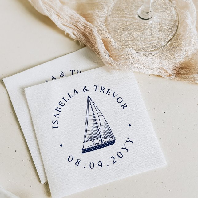 Serviette En Papier Voilier vintage | Serviettes Mariages nautiques (Créateur téléchargé)