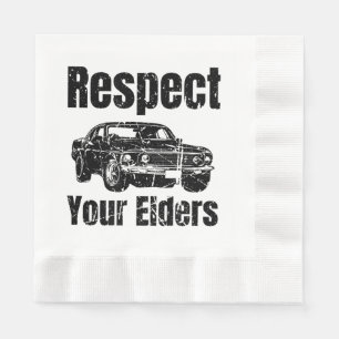 Serviette En Papier Voiture amusante - Respect Vintage Vos Aînés Class