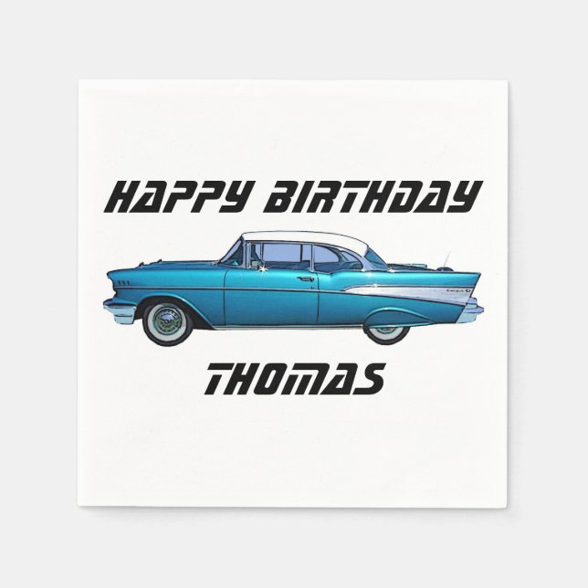 Serviette En Papier Voiture classique 1957 Chevy BelAire serviettes pe (Devant)