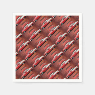 Serviette En Papier Voiture classique Chevy Bel Air Dodge Rouge Blanc 